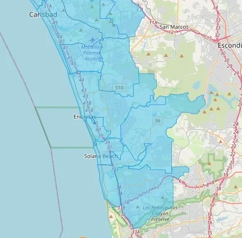 Oceanside, Carlsbad, Vista, Encinitas, Cardiff, Solana Beach, Del Mar